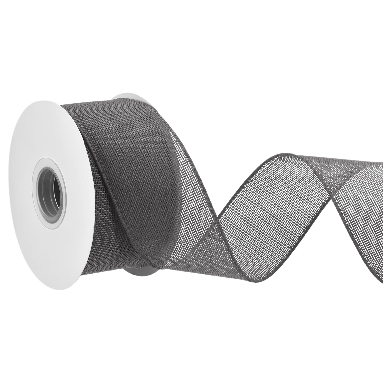 PATIKIL Burlap Wired Ribbon, (63mm x 18.2m, Gray), Wired Edge Linen Wired Ribbons, Suit for - Crafts/Wreath/Bow Making/Gift Wrapping/Christmas Tree Decoration
