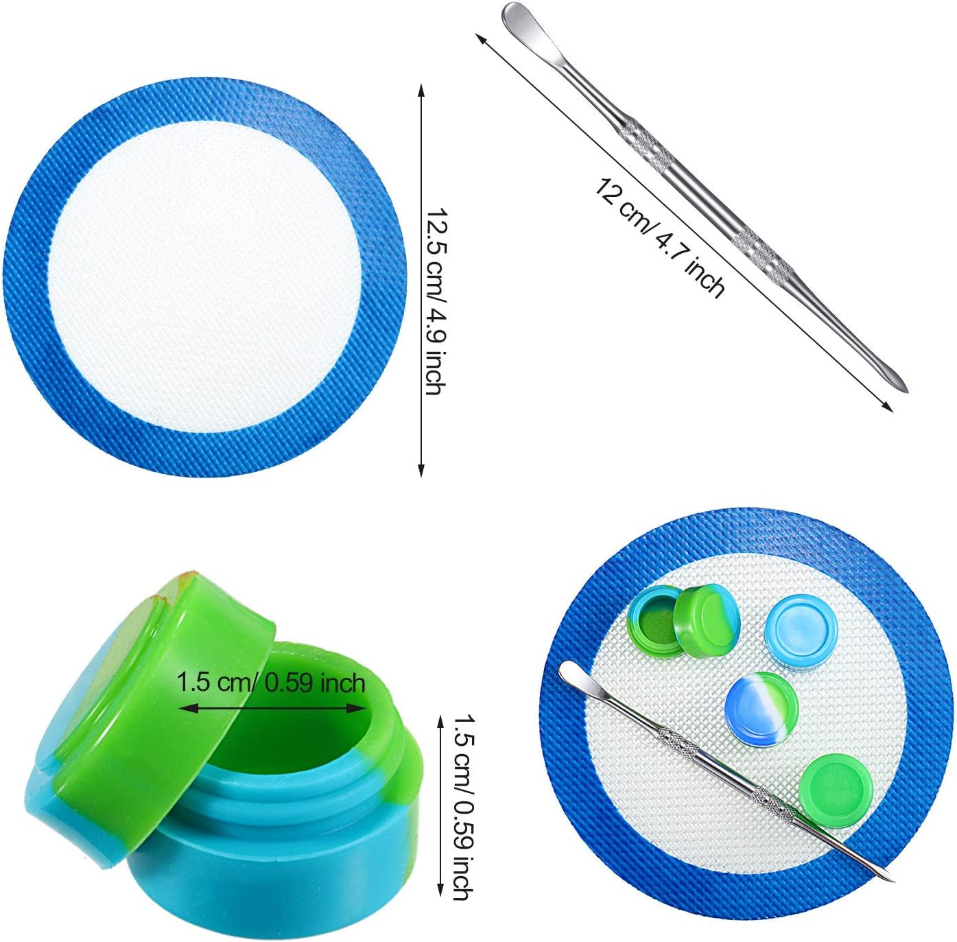 Shappy 100 Pieces 2 ml Silicone Wax Containers Non-Stick Wax Containers Oil Kitchen Wax Container with Wax Carving Tool and Silicone Mat for Home Kitchen Travel, Random Color