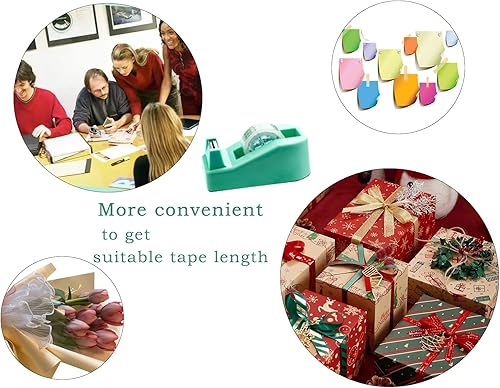 Miniatura 4 de Escritorio dispensador de cinta con 12 rollos de cinta pequeña transparente y lindo dispensador de cinta, repuestos de embalaje, escritorio de cinta
