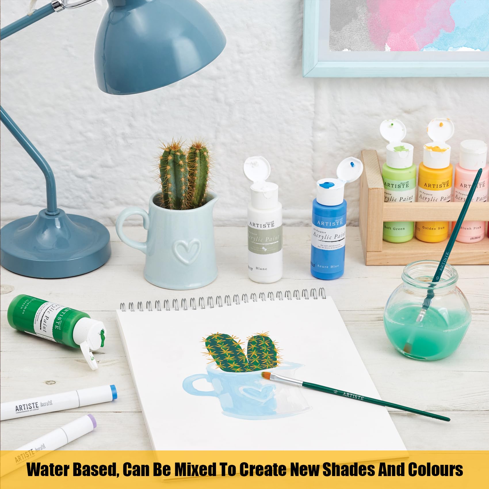 Artiste - Juego de 12 pinturas acrílicas con temática botánica de 59 ml, secado rápido, pintura profesional de arte, manualidades y hobby, artistas de viaje, colores vibrantes, pinturas a base de agua