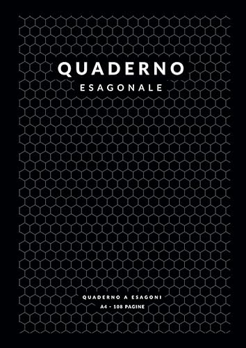 Quaderno Esagonale: 108 Pagine A4 con Carta a Esagoni Lato 5 mm per Appunti di Chimica Organica | Disegno di Molecole e Formule | Scuola Superiore Università | Nero