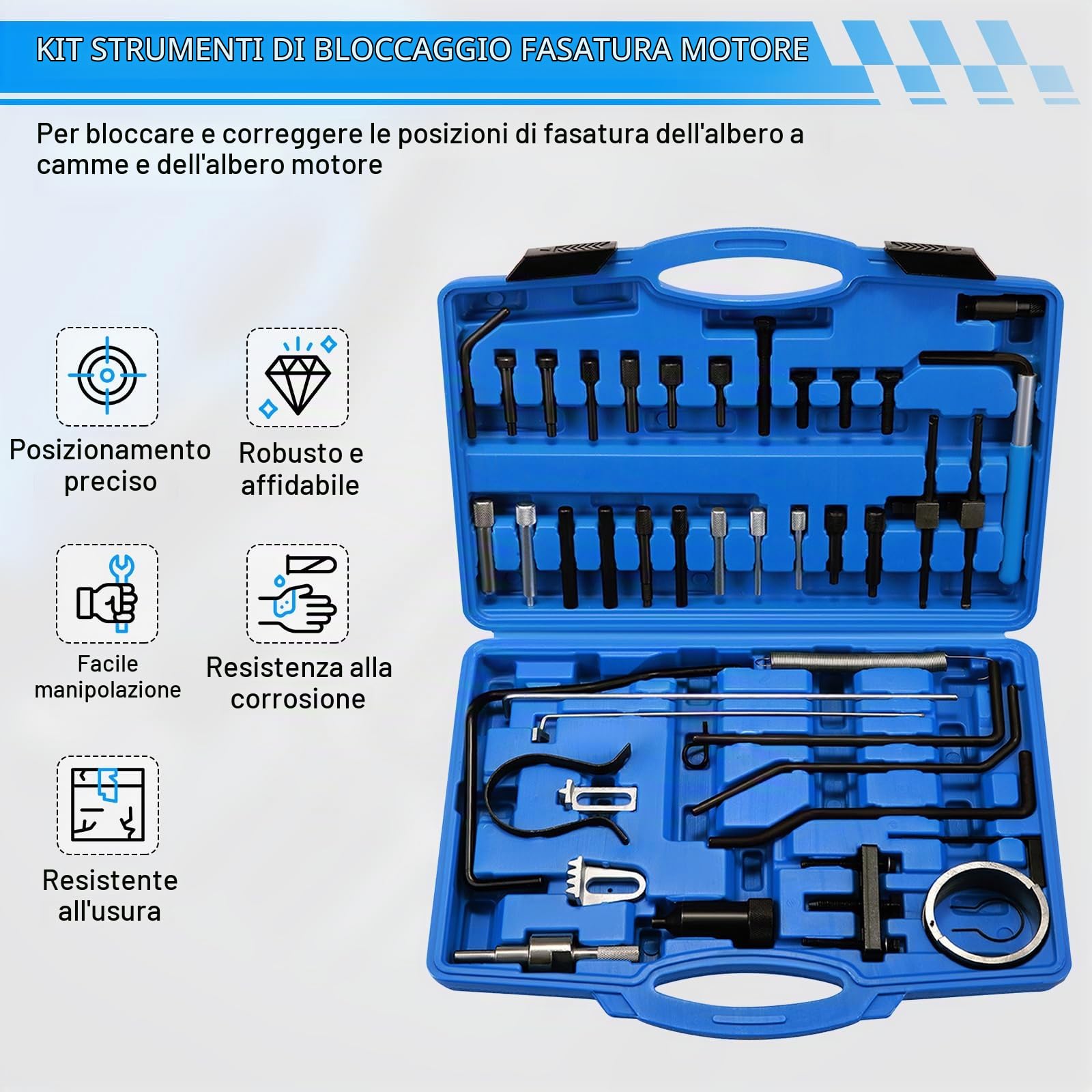 Kit Messa in Fase Motore Compatibile con Peugeot,Citroen, PSA Diesel | Attrezzi per Bloccaggio di Allineamento Albero a camme, Benzin Dual TDI HDI PSA, Strumento di Allineamento Dell'albero