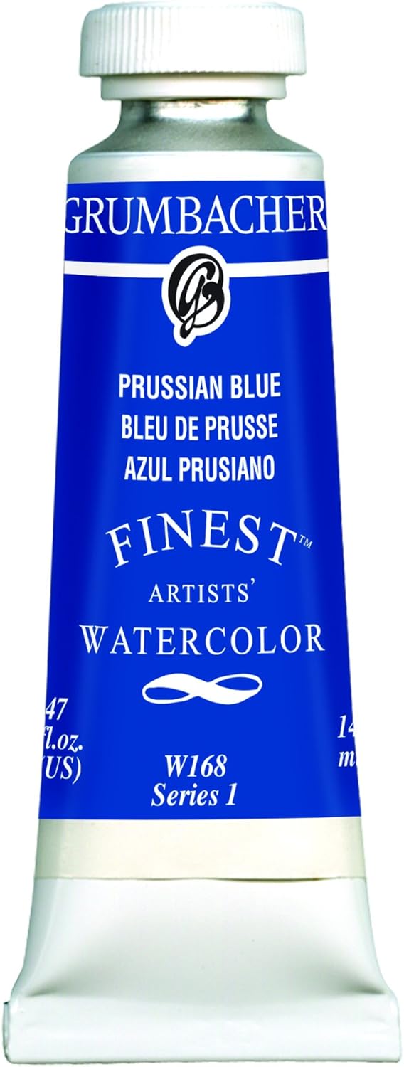 Grumbacher Finest Watercolor Paint, 14 ml/0.47 oz, Prussian Blue