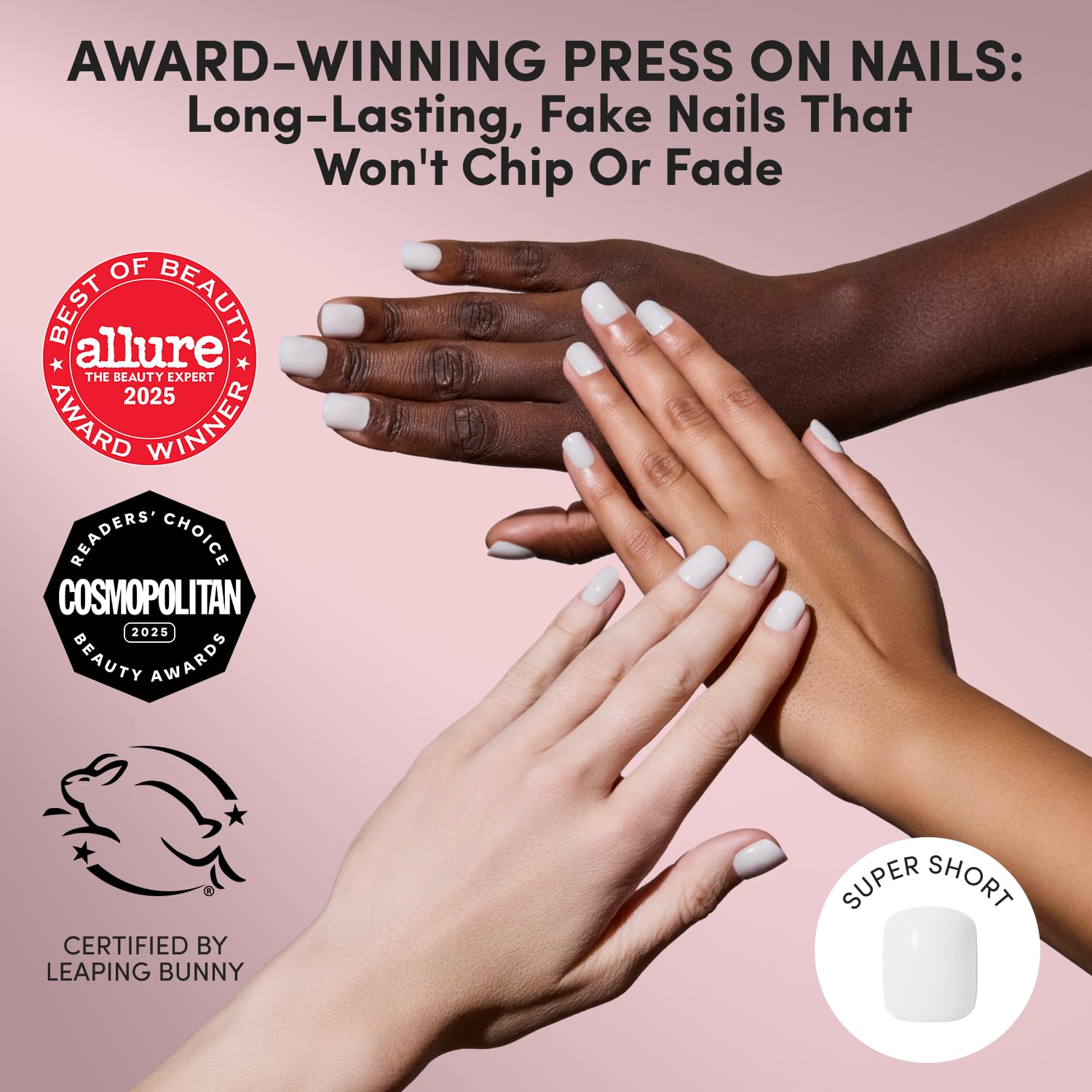 Amazon.com: Glamnetic Press On Nails - Extra Short, Glossy Fake