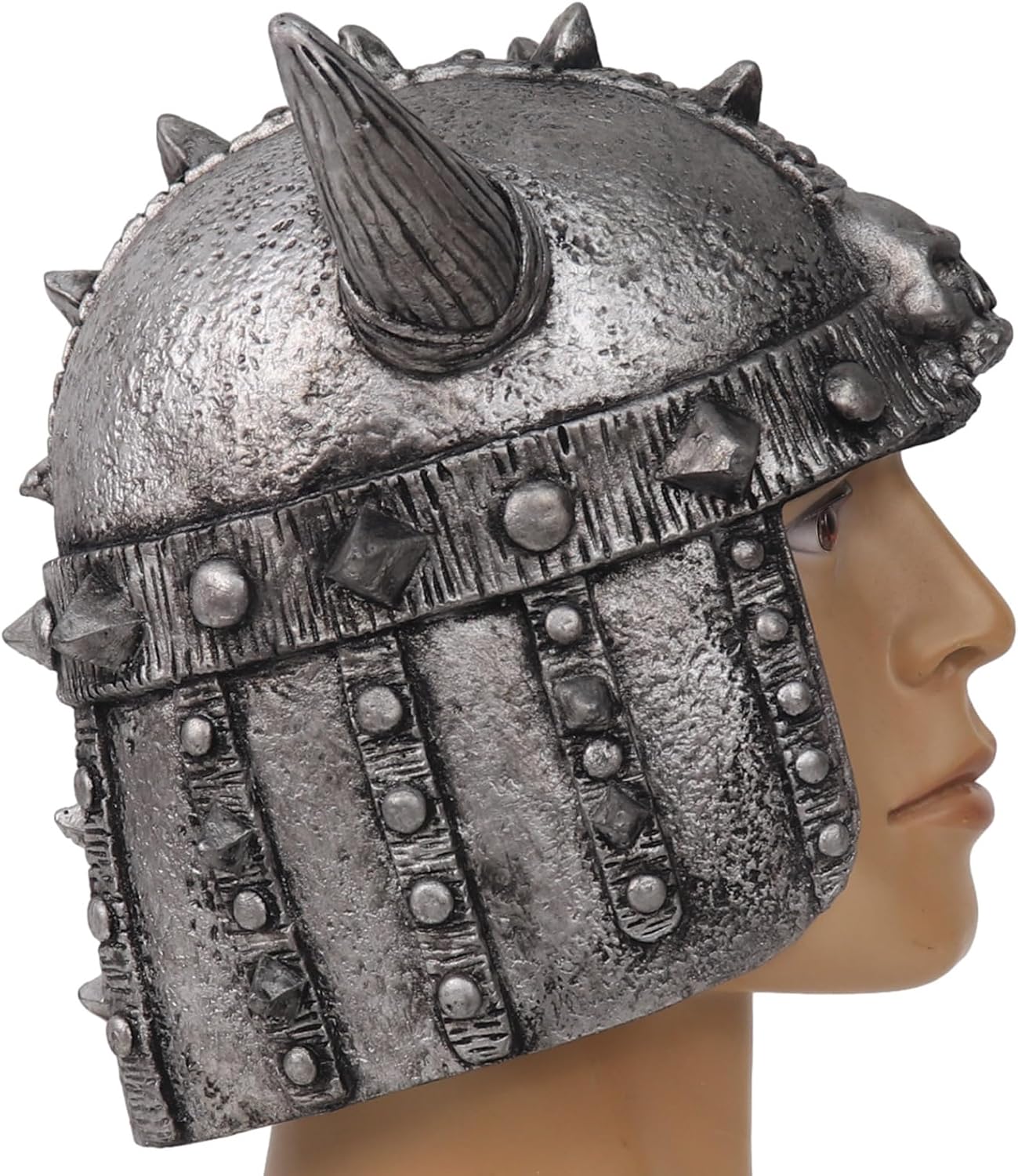 Costumes for Adults Medieval Helmet Rome Warrior Hat Party Masquerade Decor Prom Celebration Silver One Size