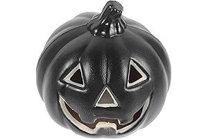 Uonlytech Battery Operated Pumpkin Light for Halloween's Eve Black Jack O Lantern Pumpkins Light