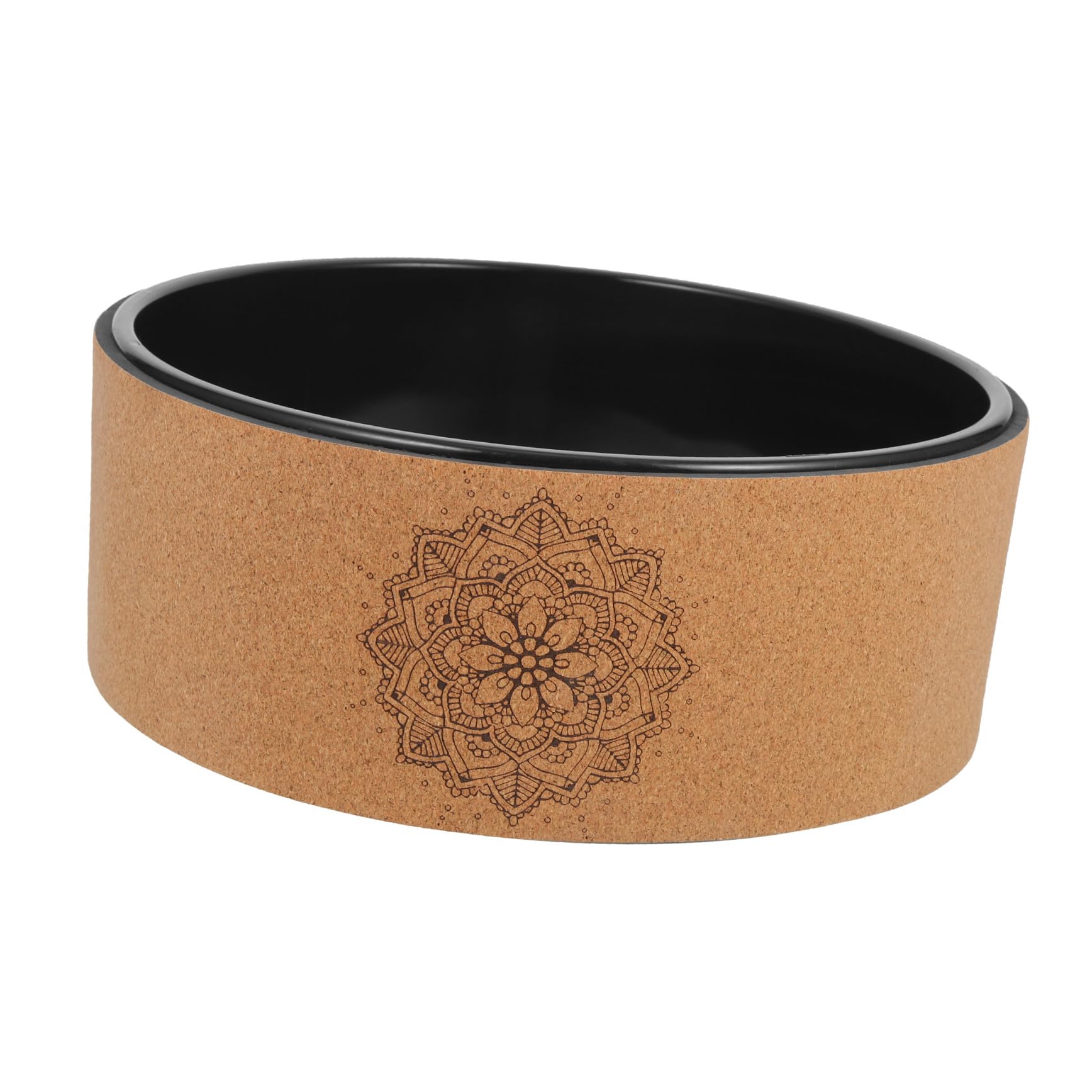 Healeved Rueda de Yoga de Corcho Antideslizante para Entrenamiento de Espalda, Práctica Rueda de Yoga Natural, Adecuado para Estiramientos y Pilates, Uso Doméstico y Deporte Fitness