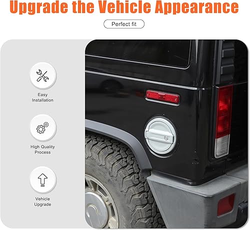 Vista 12 de Tapa del tanque de gasolina con bloqueo de puerta para Hummer H2 2003-2009, accesorios para llenado de combustible, tapa de gasolina, tapa de tapa