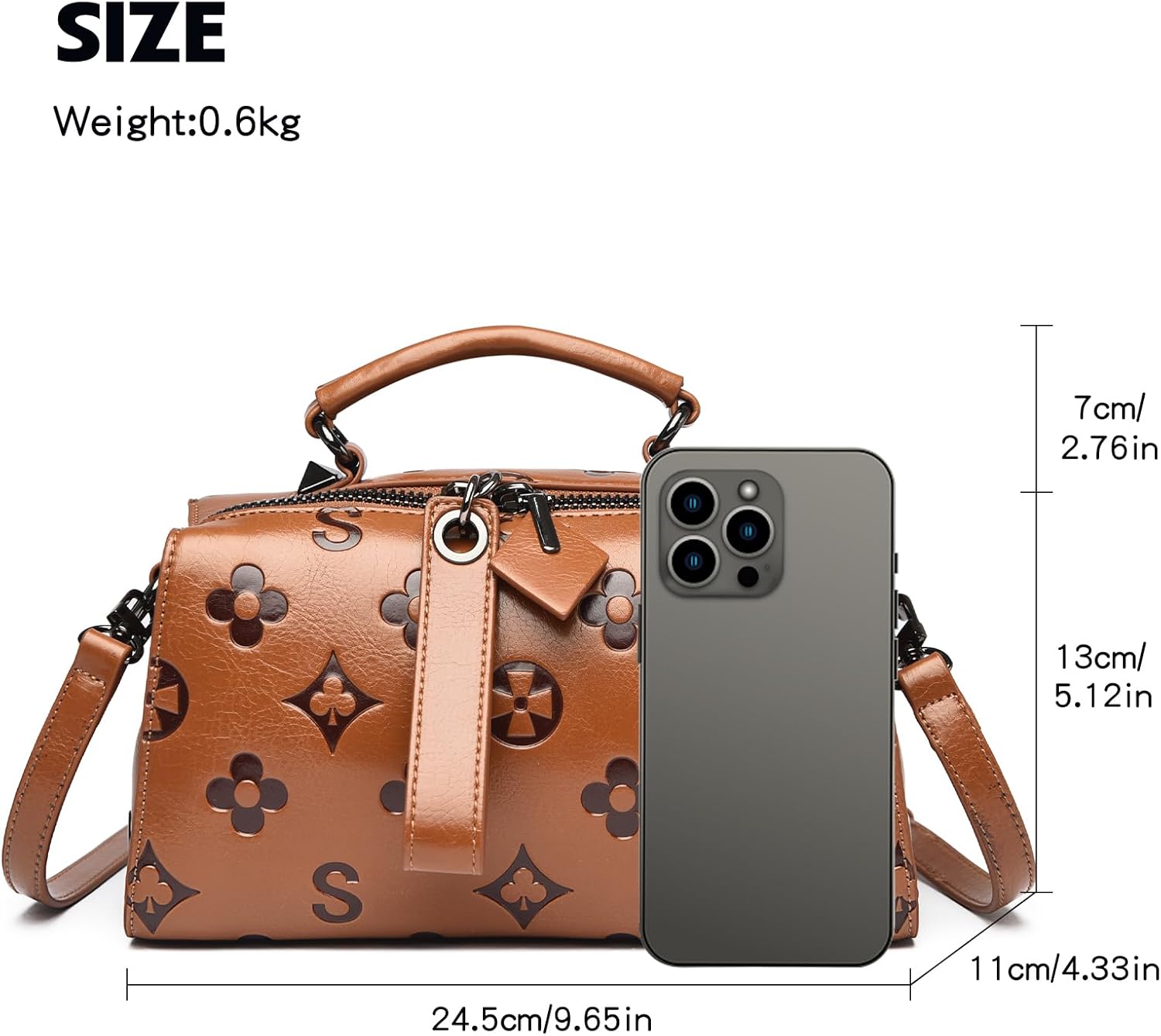 Travistar Crossbody Handbags and Purses Women - Small Leather Embossed Top Handle Purse Shoulder Bag Satchel Bags Tote Cluch - Image 4