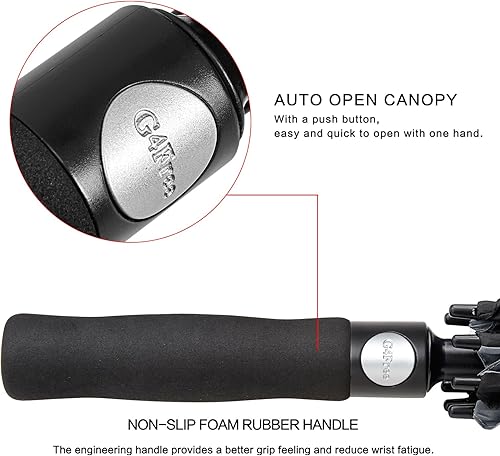 Miniatura 39 de G4Free - Paraguas de golf de apertura automática de 47, 54, 62 y 68 pulgadas - Paraguas extragrande con doble toldo, ventilado, a prueba de viento