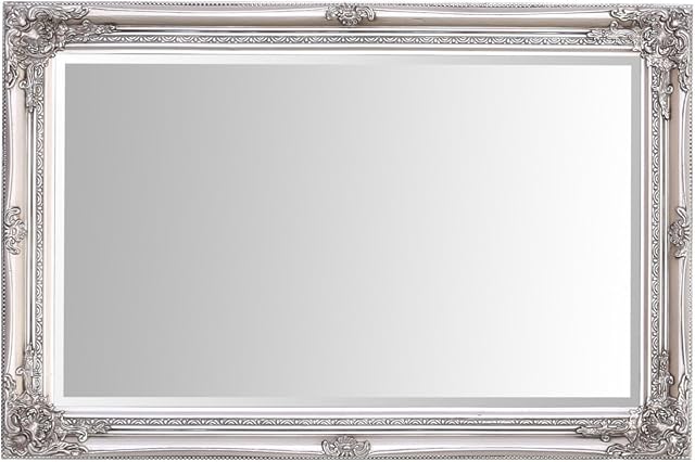 Select Mirrors Rhone Wall Mirror  French Vintage, Rococo Baroque Style, Shabby Chic Home Decor  Large - 60cm x 90cm (2x3 ft) (Antique Silver)