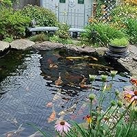 Vista 4 de Paquete de 20 protectores de estanque hexagonales de plástico para estanque, flotando en garzas resistentes al agua, mapaches, gatos, cuervos, aves