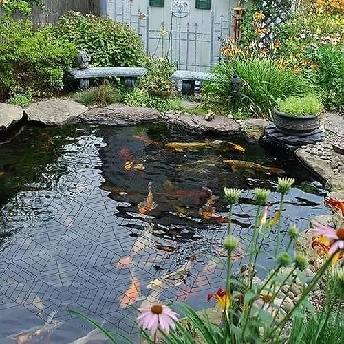 Miniatura 4 de Paquete de 20 protectores de estanque hexagonales de plástico para estanque, flotando en garzas resistentes al agua, mapaches, gatos, cuervos, aves