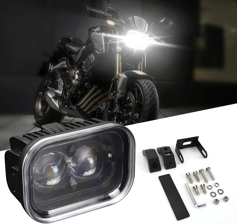 Faro LED de 4 '', luz blanca fría, faro LED para motocicleta con DRL, luz de conducción LED de haz alto/bajo, faro LED impermeable de 12 V para motocicleta, UTV, camión, vehículos, auto (1 paquete) -1 año de garantía