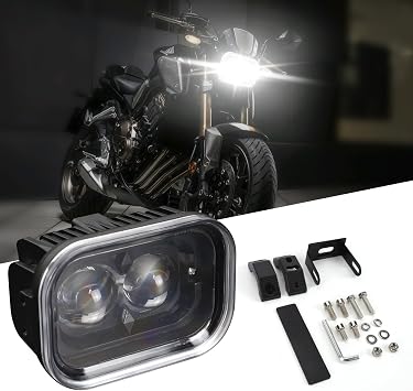 4 LED Headlight Cool White Motorcycle LED Headlight with DRL Hi/Lo Beam LED Driving Light 12V Waterproof LED Headlight for Motorcycle UTV Truck Vehicles Car1 Pack-