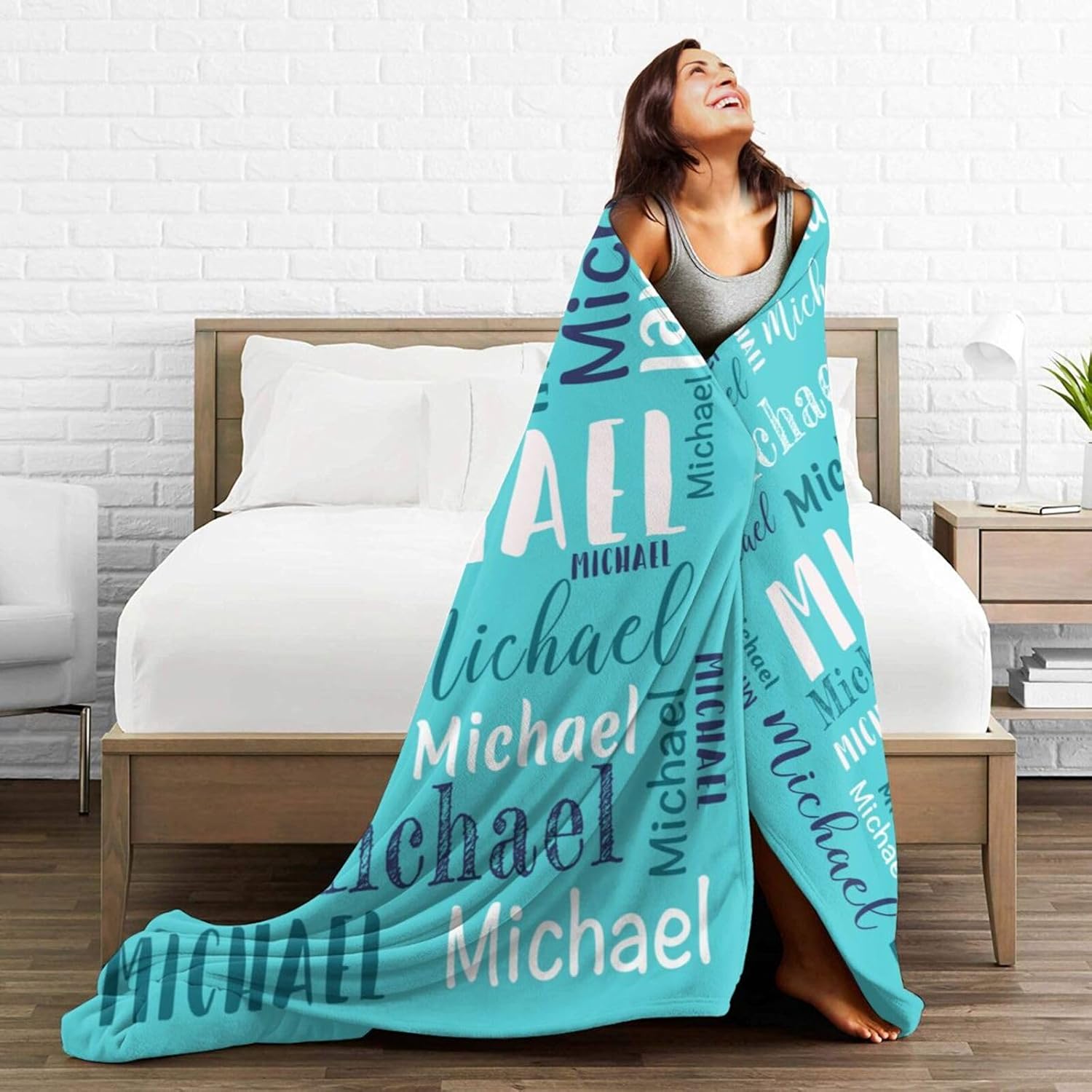 Custom Blanket Personalized Name Blanket Kids Baby Adults, Customized Blankets and Throws Christmas Birthday Valentines Day Gifts - 60" x 80"