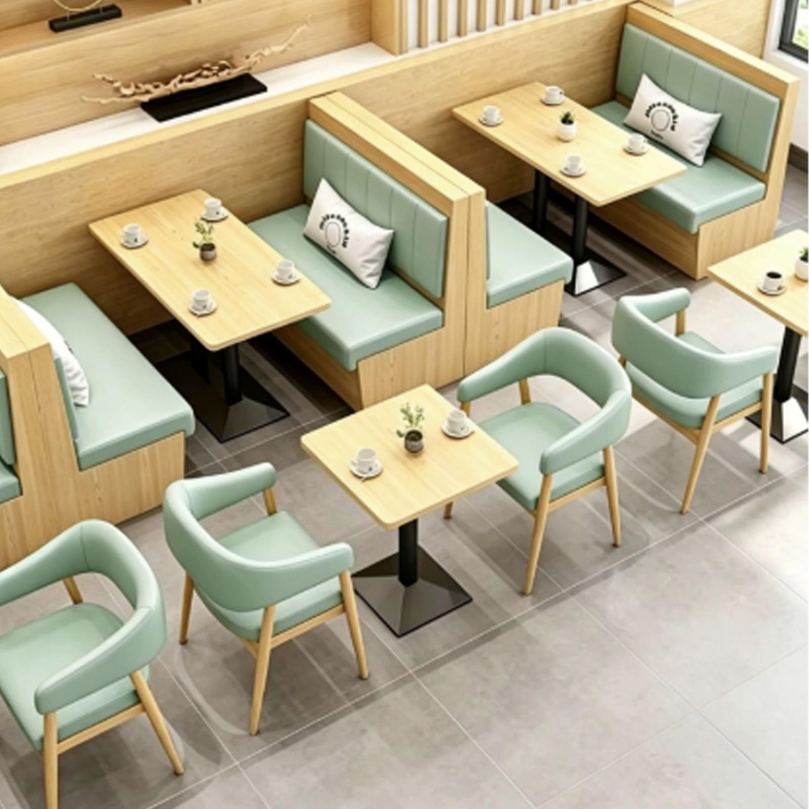 Komercyjne stoisko restauracyjne, sofa do przechowywania, herbaciarnia, stół z makaronem i zestaw krzeseł