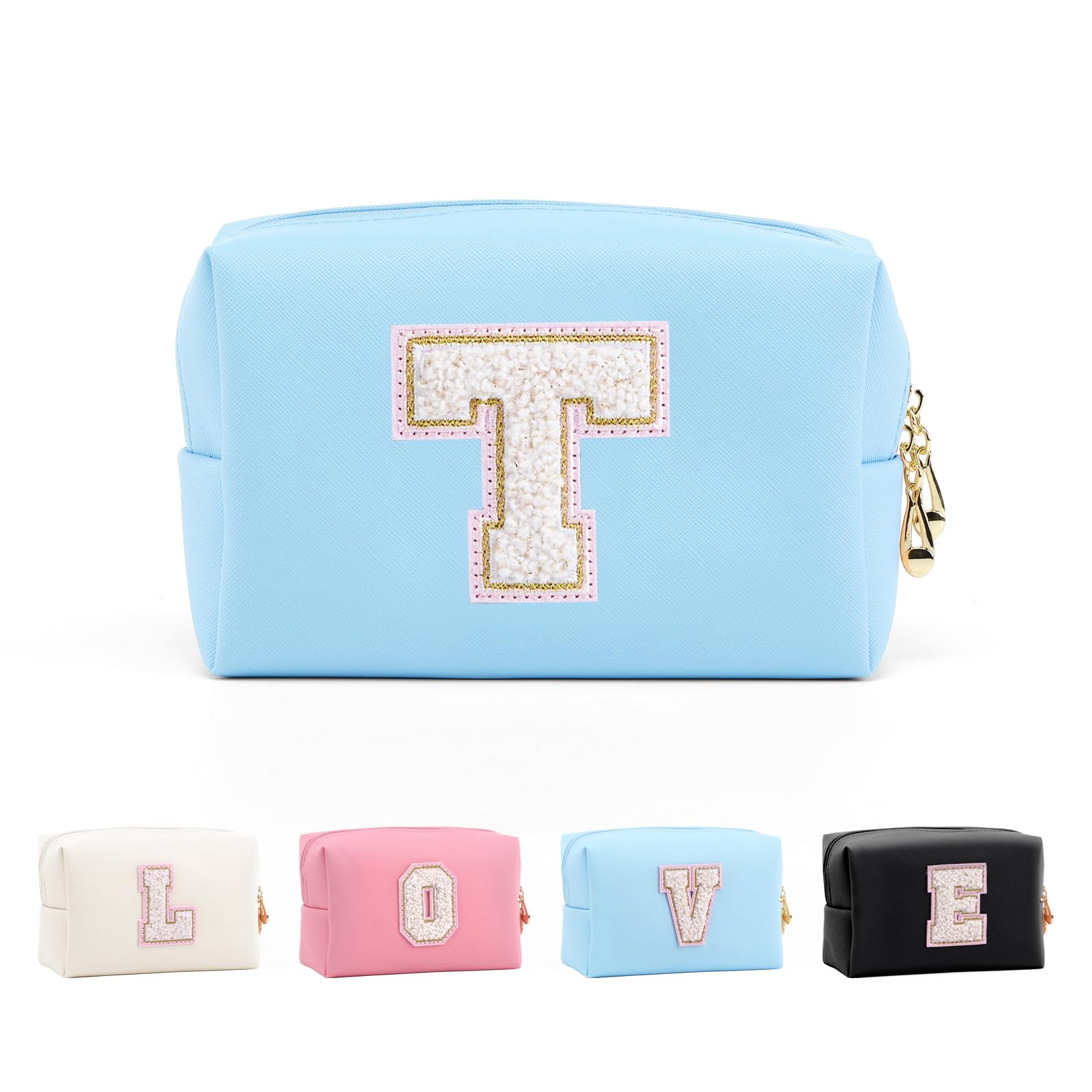 Bolsa de Maquillaje, Bolsa de Cosméticos Impermeable de Viaje, PU Cuero, Neceser de Baño, Bolsa De Aseo Y Almacenamiento para Mujer,Cosas Preppy para niñas Adolescentes (Letra A-Z) — view 294