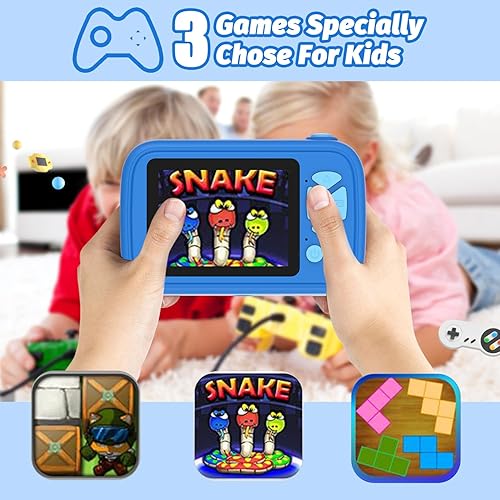 Miniatura 7 de HOFIT Cámara infantil con lente abatible para selfie y video, regalos para niños, juguetes para niños de 3 a 12 años, cámara digital HD 1080P,