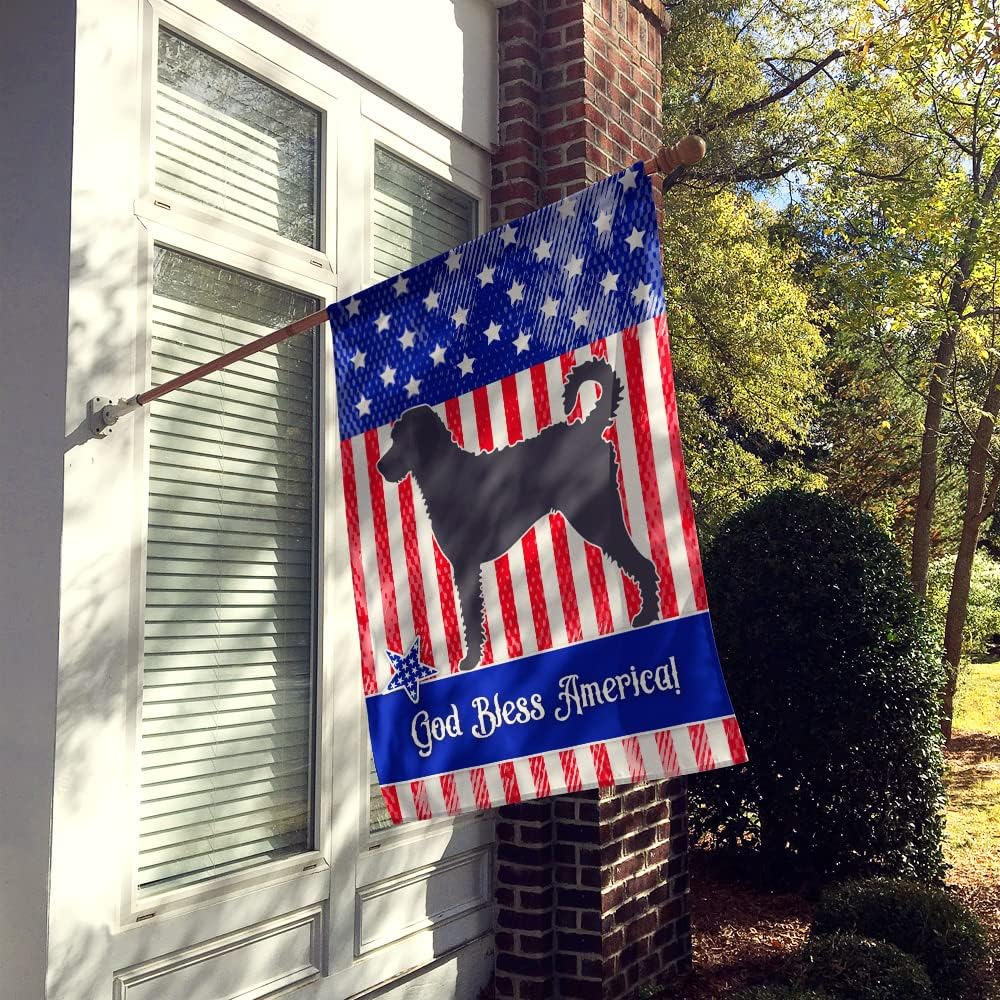 Caroline's Treasures BB8418CHF Labradoodle American House Flag Large Porch Sleeve Pole Decorative Outside Yard Banner Artwork Wall Hanging, Polyester, House Size, Multicolor