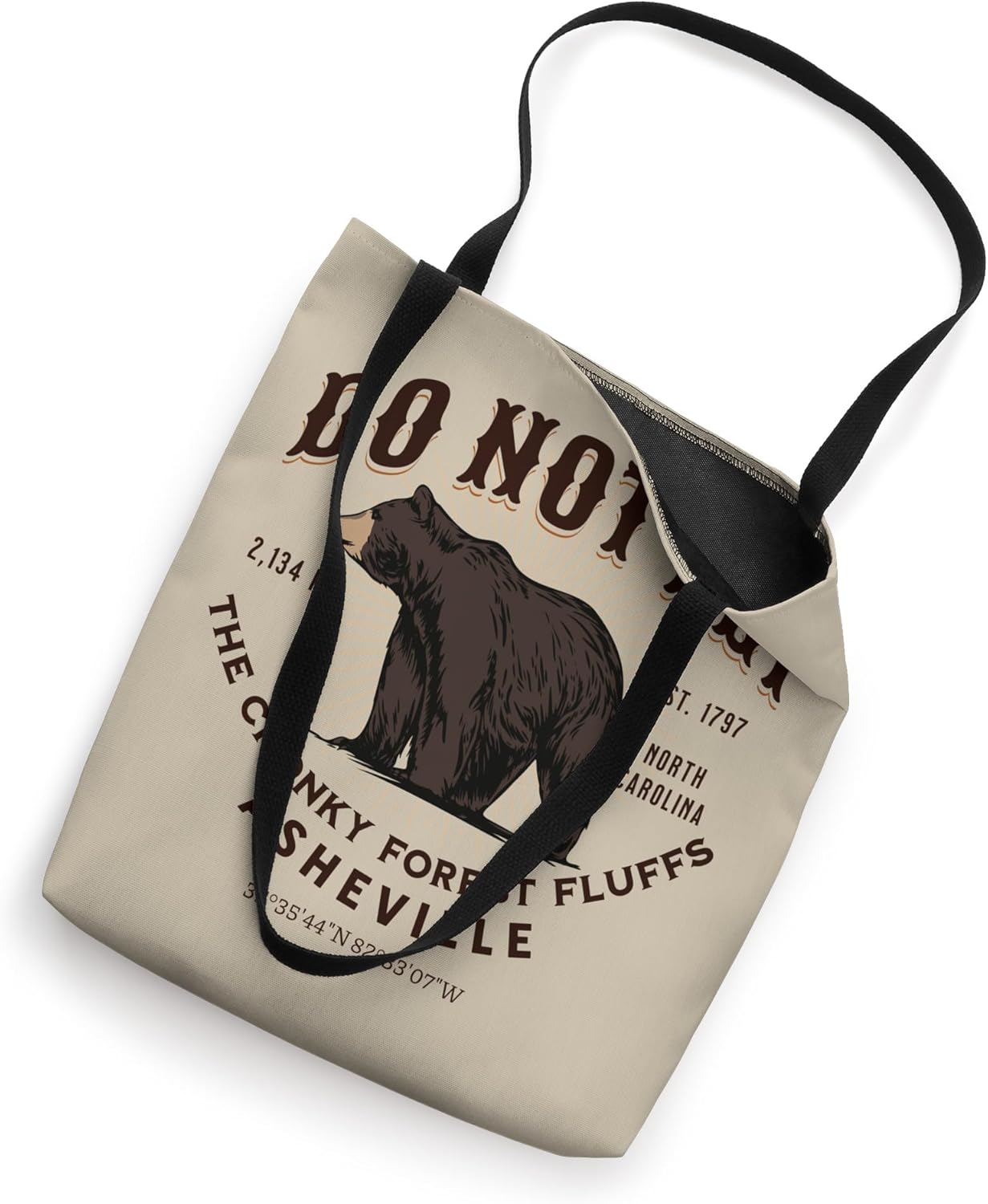 Asheville NC Black Bear Funny North Carolina Souvenir Tote Bag