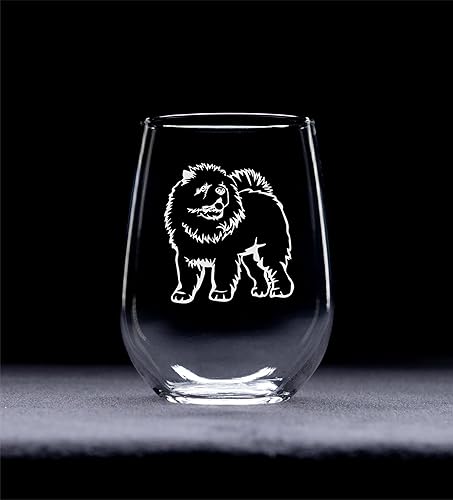 Miniatura 2 de C M Chow Chow Themed, Dog Stemless Wine Glass - Dog Lover Gift for Men and Women 17 oz.