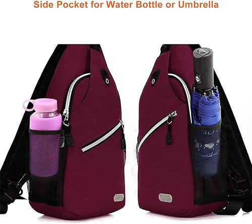 Miniatura 6 de MOSISO Mochila de cuerda (hasta 13 pulgadas), mochila cruzada multiusos en el pecho, un hombro, para viajes al aire libre, senderismo, mochila