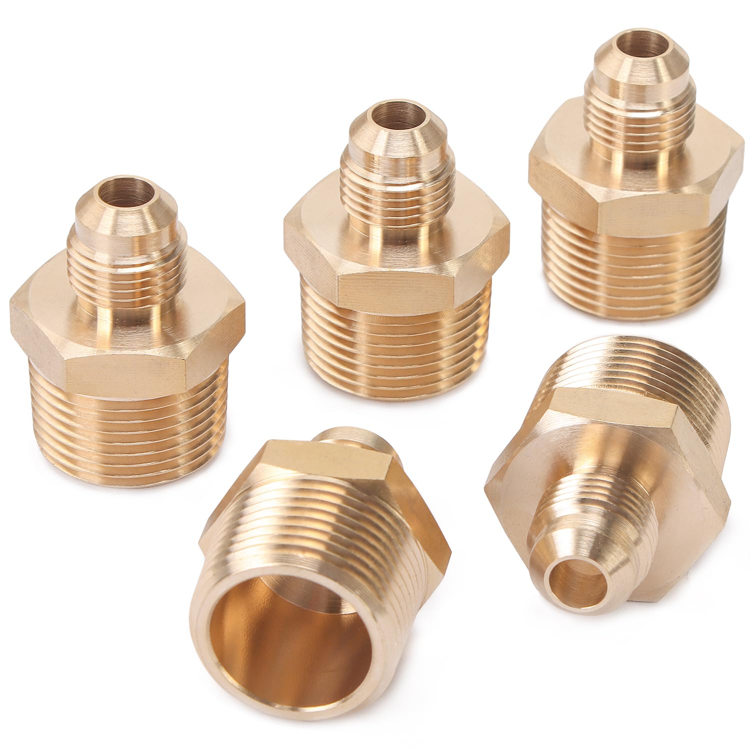 Generic Laiton 45 Degrés Flare connecteur Tube Fitting 3/8" Od x 3/4" Male NPT Lot DE 5