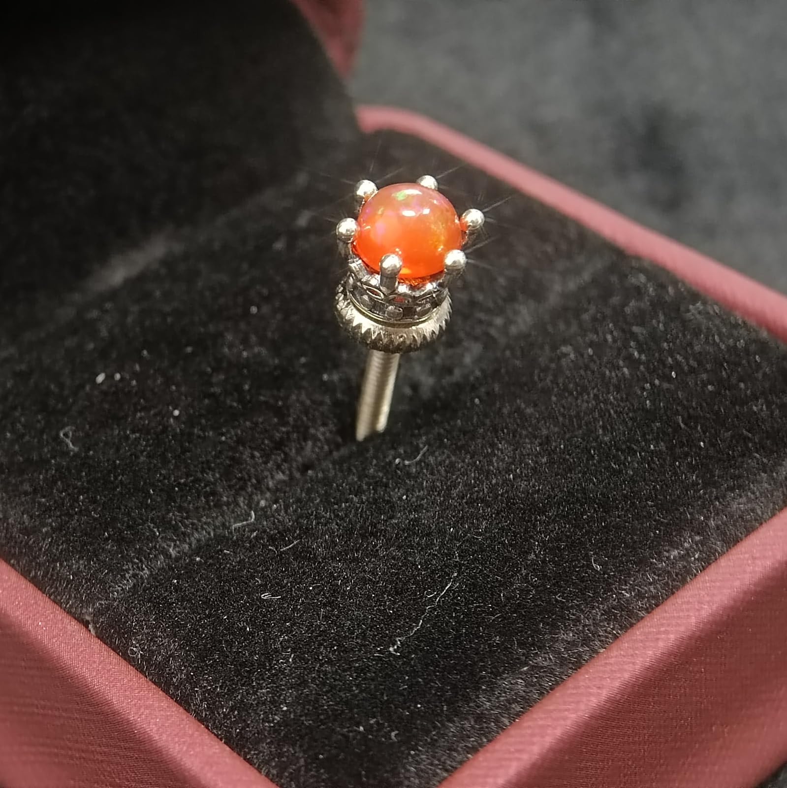 Afinador de violín hecho a mano, ajuste de violín de alta precisión, diseño creativo, piedra de ópalo incrustada, 1 ajustador de cuerda, ópalo naranja (4/4-3/4))