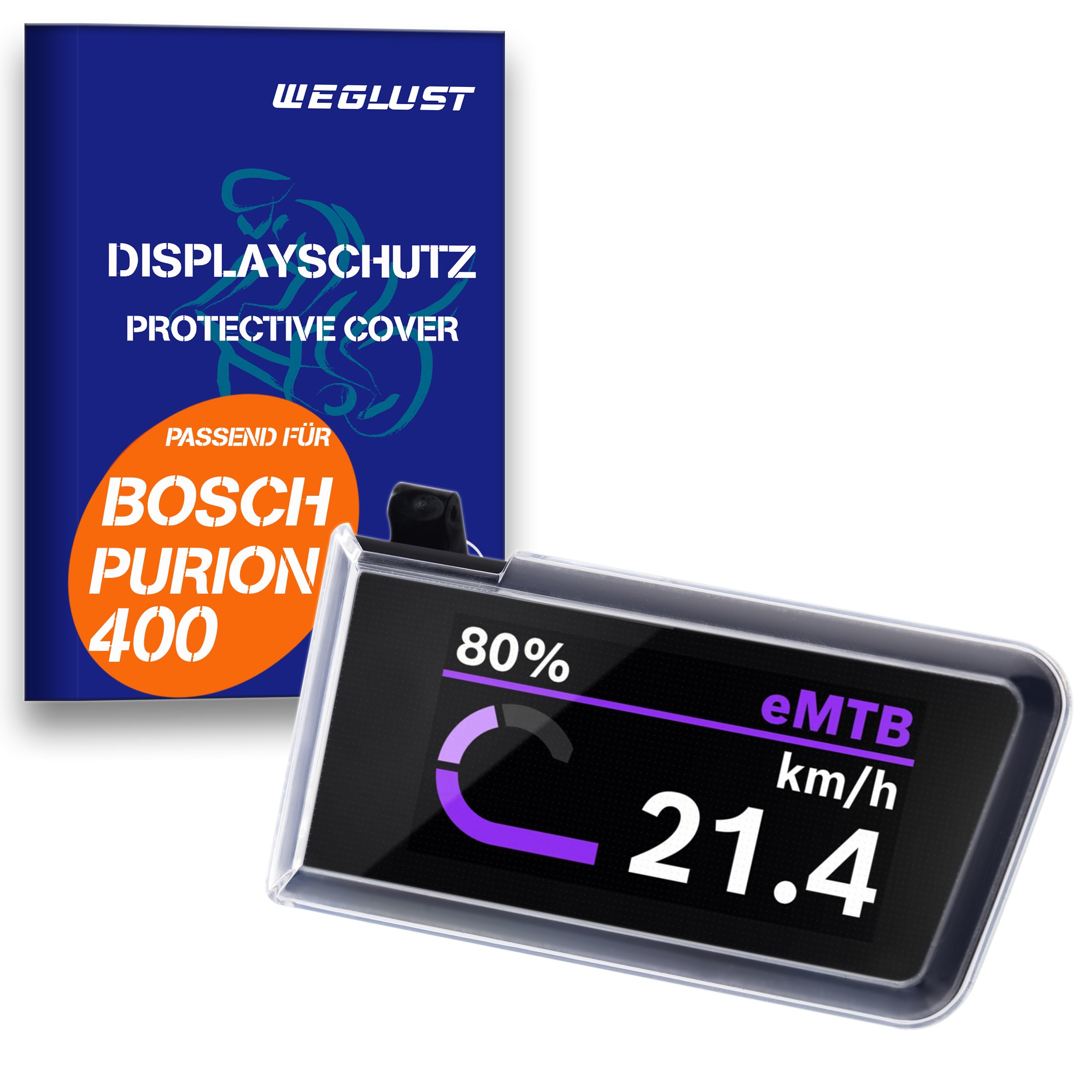 WEGLUST TPU Case for Bosch Purion 400 (BHU 3500) Premium Protective Cover, Transparent, Shockproof, Weather Resistant, Perfect for E-Bike Displays (Only 1 TPU Protective Case Included)