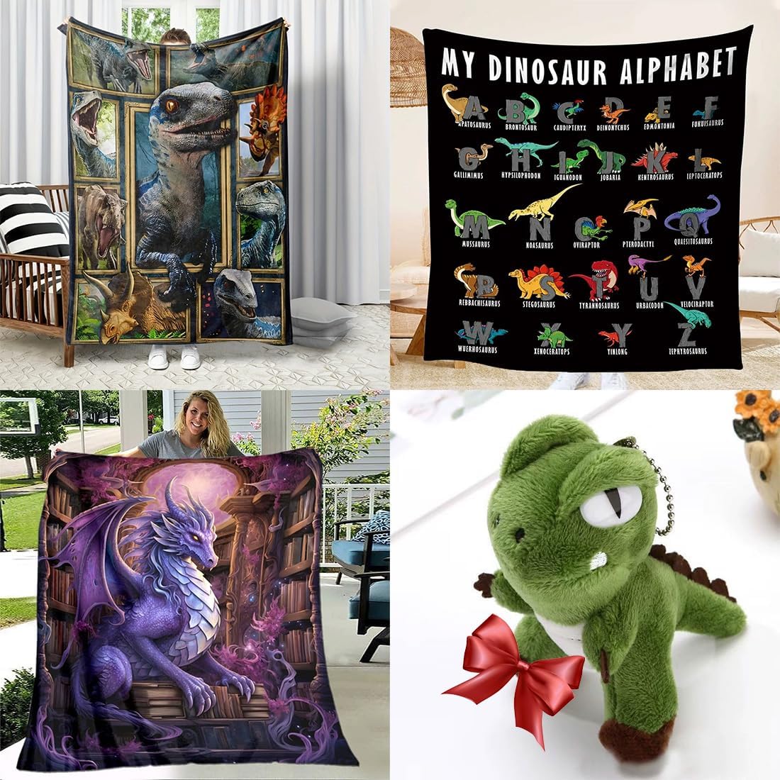 2025 Winter Cute Smiling Dinosaurs HD Digital Print Flannel, Lightweight Dino Soft Funny Throw Blanket, 3D Dinosaur Cartoon Flannel Blanket for Boys and Girls, Contemporary Animal Theme (L,A03)