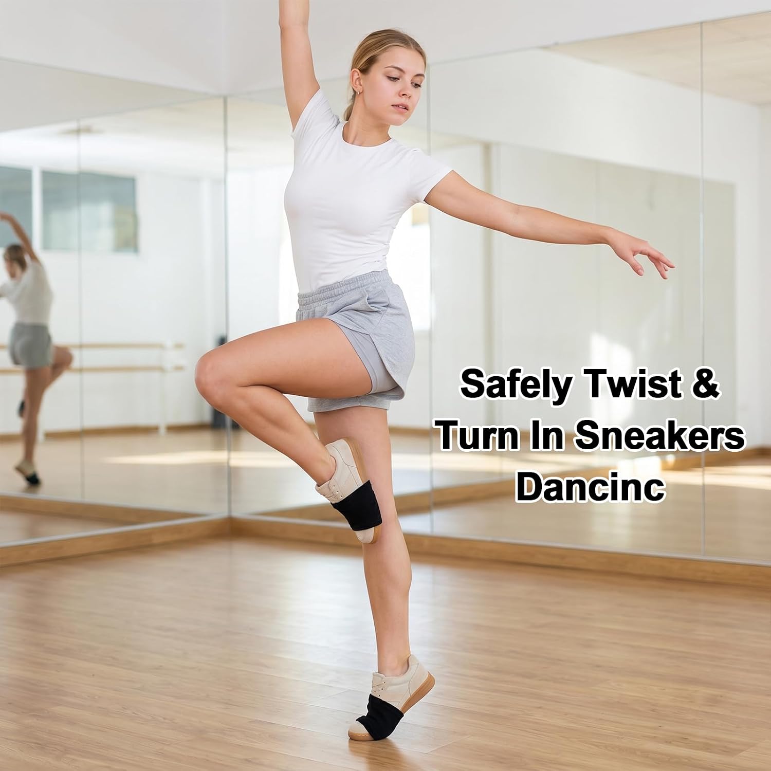Sibba 2 Pcs Dance Socks Over Shoes Unisex Over Sneaker Dance Shoe Socks Anti-Slip on Smooth Floors, Shoe Covers for Women Ballet Dancers Dances Sock for Turns & Spins, Dances Accessories