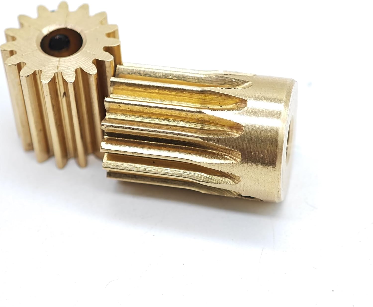 Gear Pinion, Engine,0.6 Module Copper Spur 15mm Long .6M 12T 13T Straight Teeth Cylindrical Shaft Hardware(13 Teeth 5mm BORE)