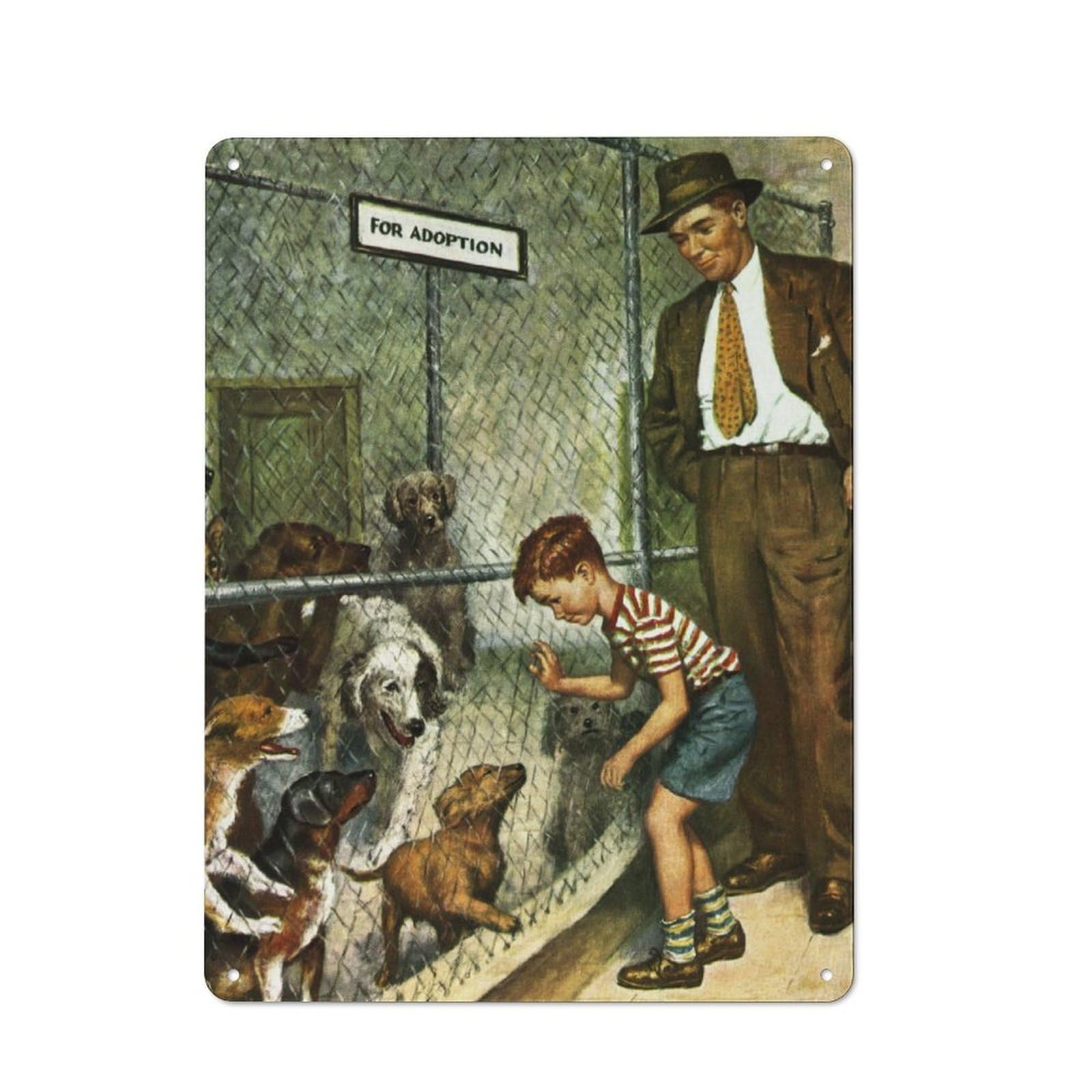 Decorative Tin Sign with Shelter Design 40x30cm, Farmhouse Cottage Wall Art for Farmhouse Kitchen, Pantry Or Dining Area