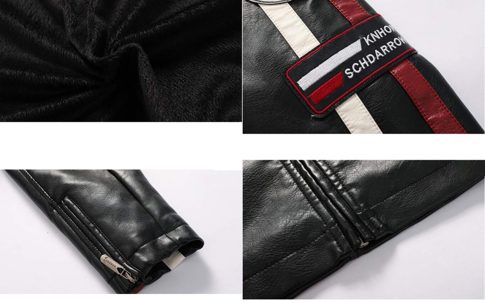 Giacche da Moto Protezione,Tuta da Moto da Strada In Pelle da Uomo Giacca PU Plus Velvet Approvato CE