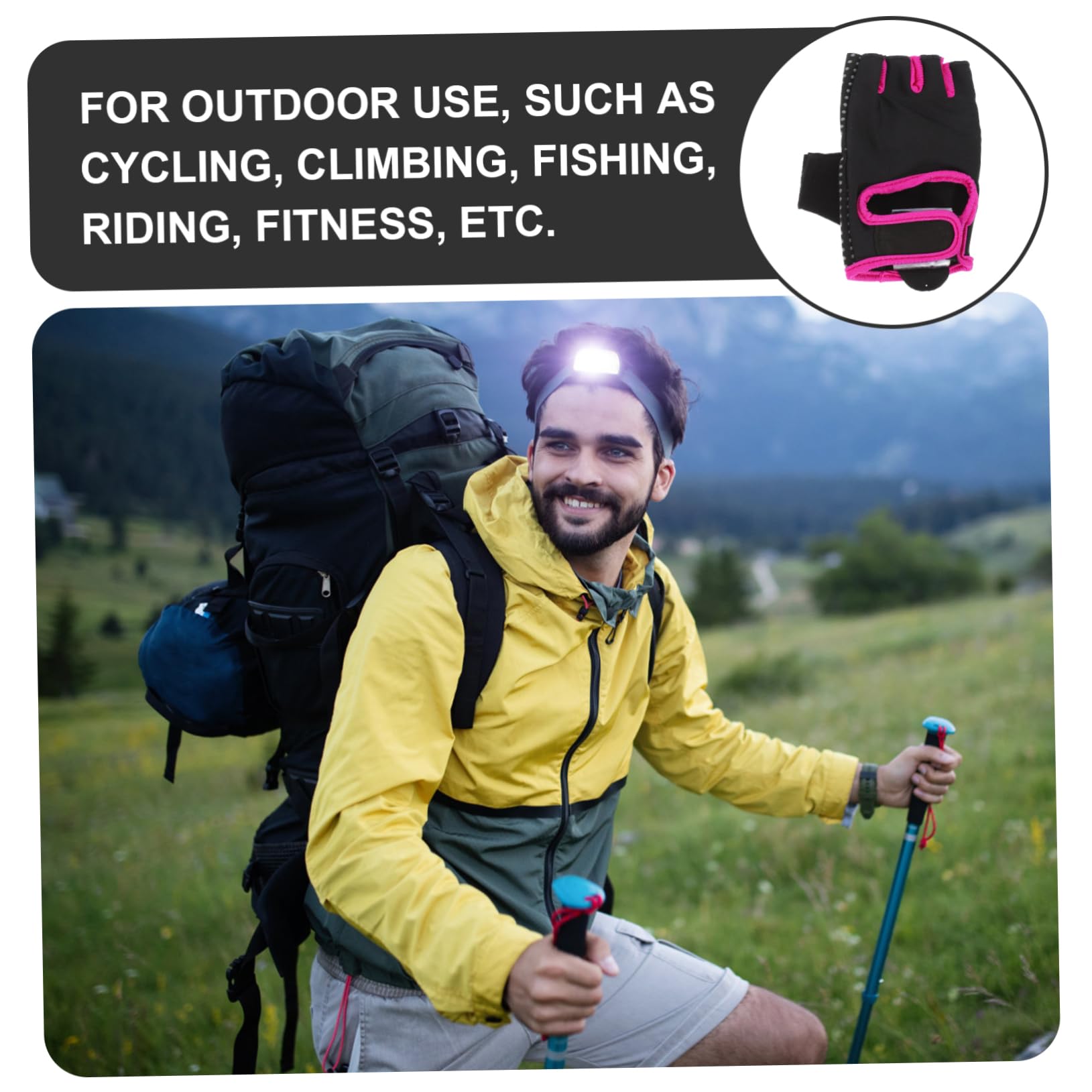 VANZACK 3pièces De Fitness Antidérapants pour Hommes Et Femmes De Yoga Et Exercice Demi-Doigts s Noir Et Rose pour Cyclisme La Randonnée Fitness