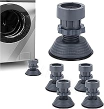 Rushwak Height Adjustable Anti Vibration Pads for Washing Machine Support, Dryer Shock and Noise Cancelling Pad, Anti-Walk Vibration Absorber Washer Foot Pad, Anti-Slip Rubber Stabilizer with Suction