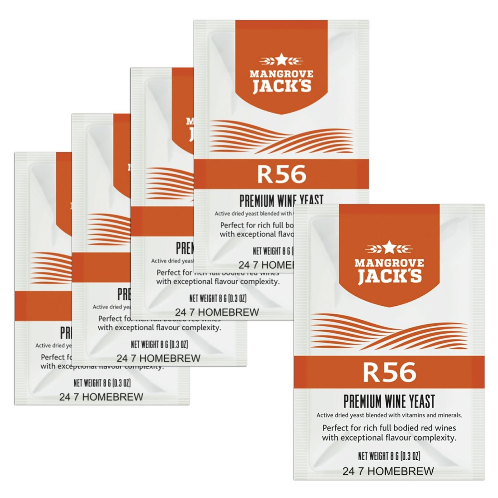 5X Mangrove Jacks - R56 8g Treats 23L Full Bodied Complex Reds