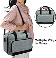 Vista 6 de Funda de transporte para proyector, bolsa para proyector con bolsillos de almacenamiento para accesorios y correas de hombro ajustables, bolsa