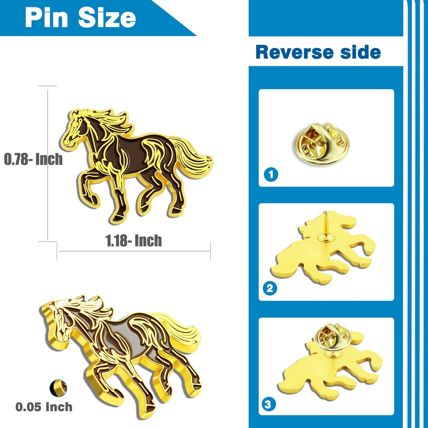 6/12/50/100Pack Enamel Cute Cowgirl Western Running Horse Lapel Pins Bulk -Metal Hat Men Women Insect Pin Badge Backpacks Brooches Equestrian 2026 Horse Themed Gifts