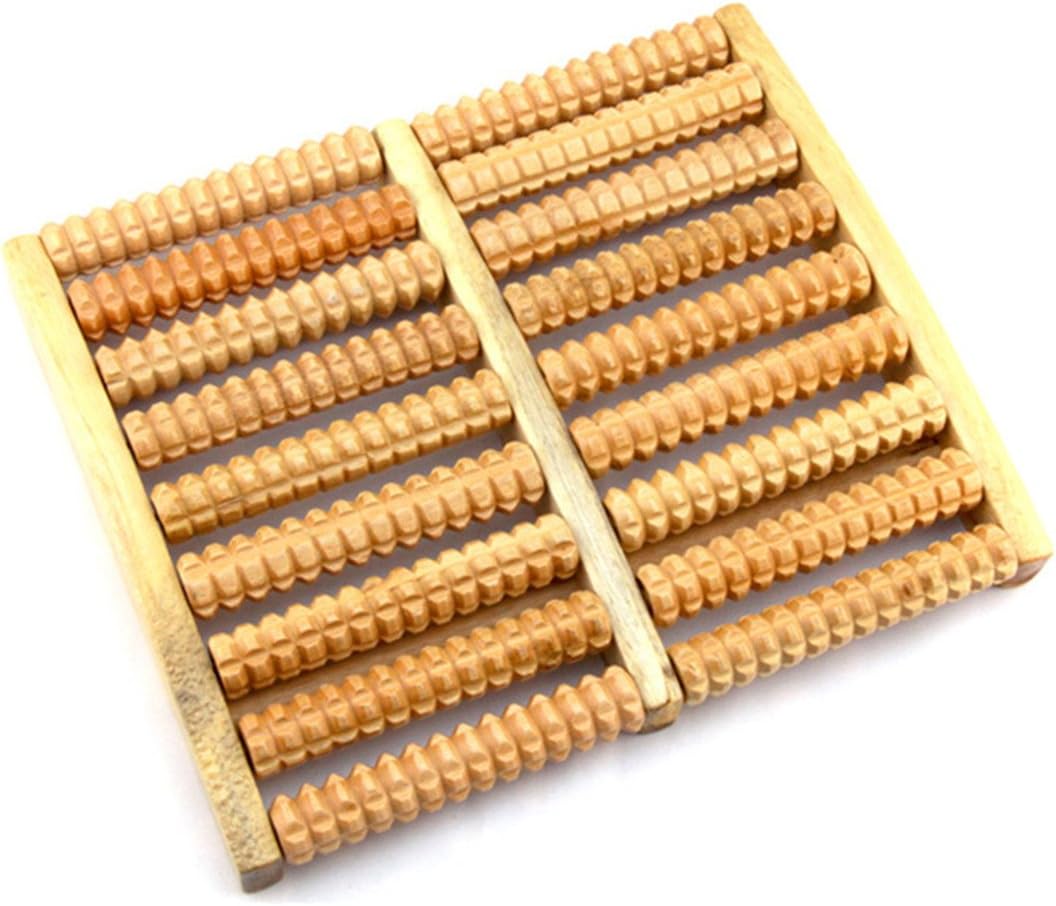 DONGFENDABA Nine Rows of Wooden Wooden Foot Massager Roller Foot Massage Foot acupoint Meridian Massager : Health & Household