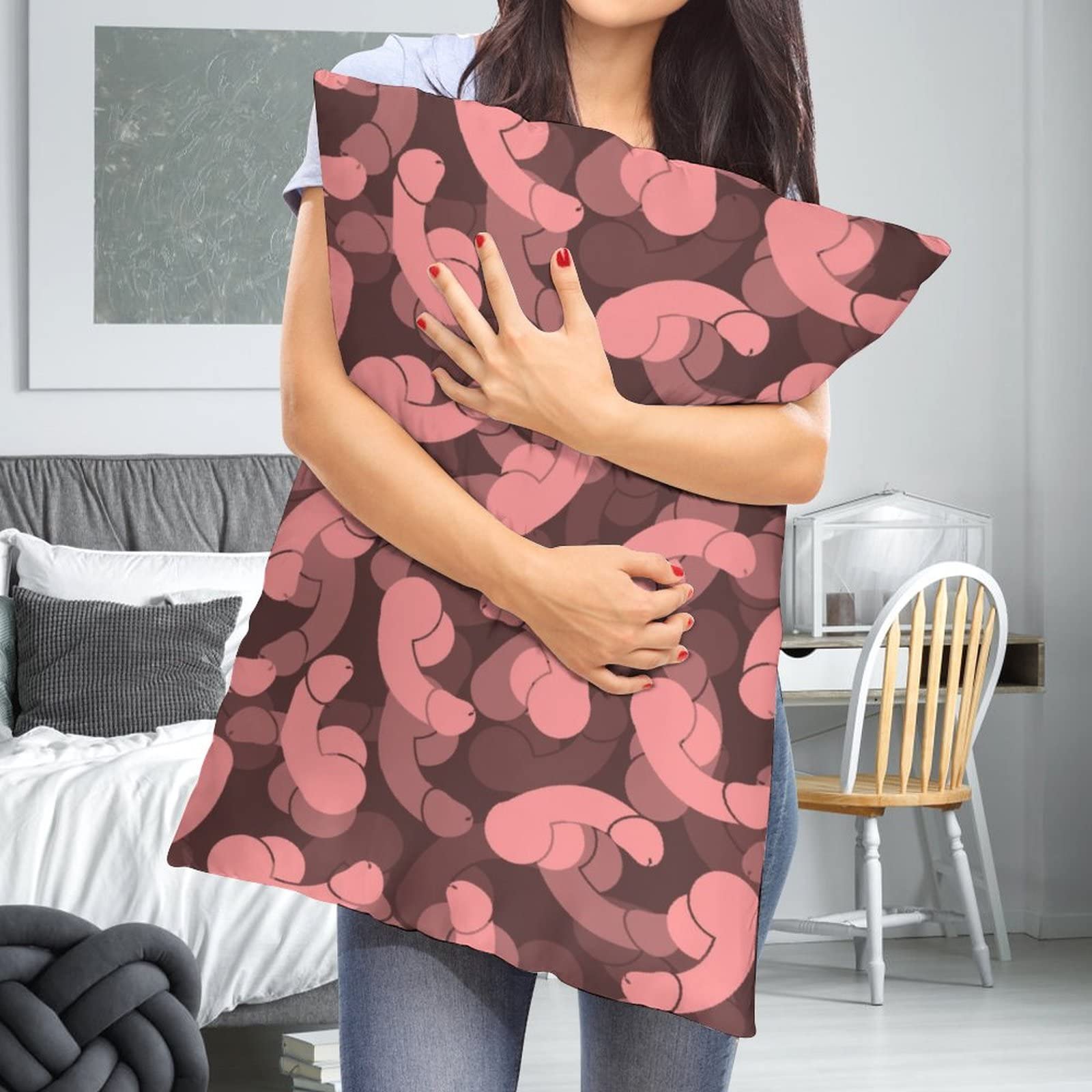 Ogiselestyle Federa Per Cuscino Lombare A Forma Di Coniglietto - Hello Peeps - 30x50 Cm - Poliestere, Cerniera Invisibile, Per Divano, Camera, Auto - 6