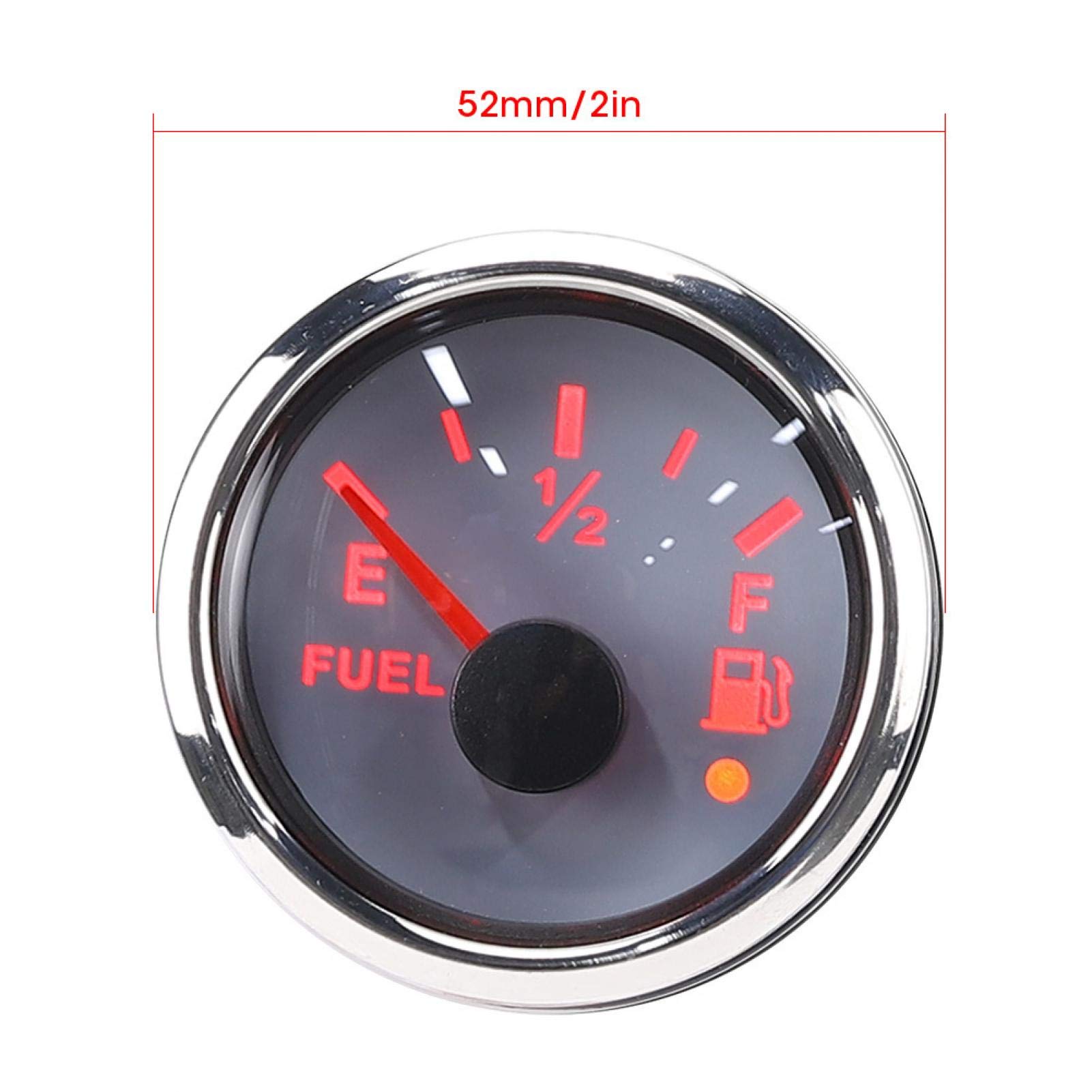Indicatore del livello del carburante, indicatore del livello del carburante 2 pollici Display digitale a LED Allarme luce rossa intelligente per auto per barche marine(Standard europeo bianco)