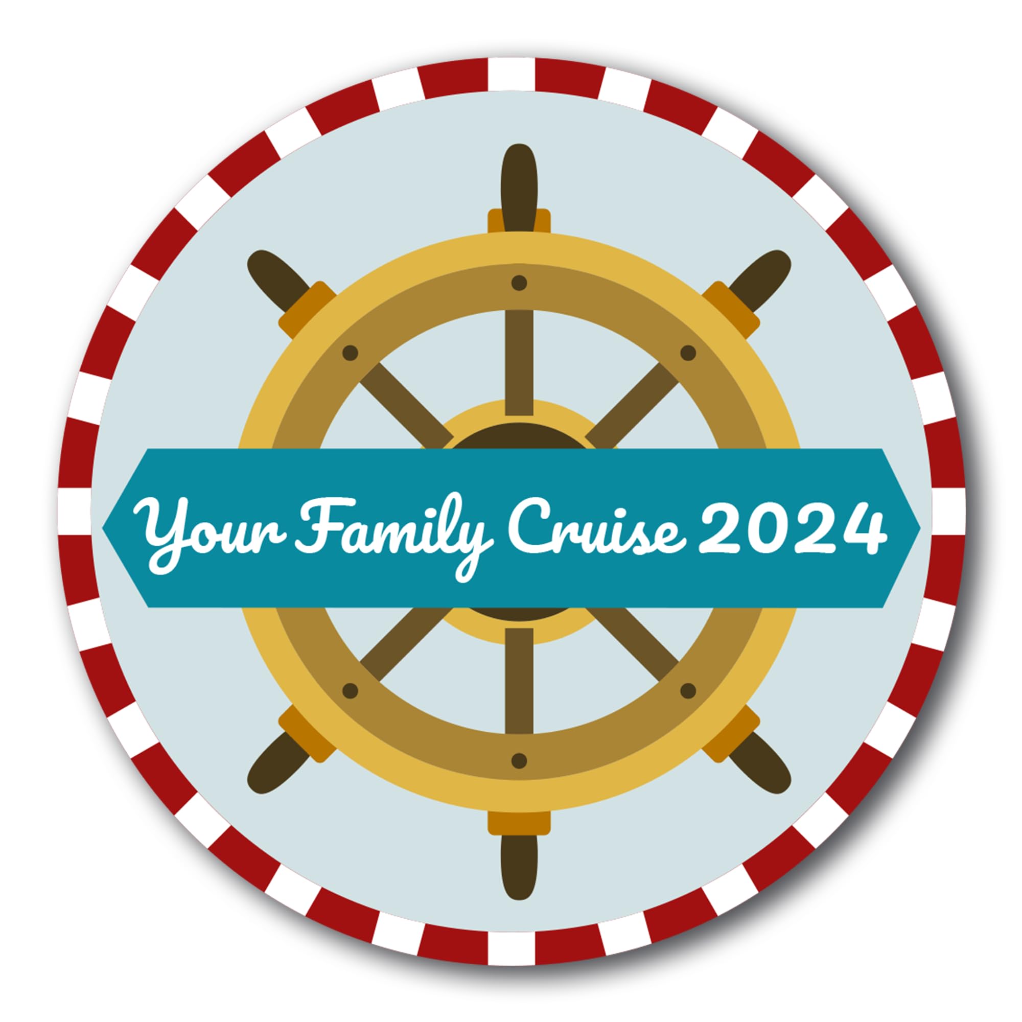 Ships Next Day Nautical Ship Wheel Customizable Cruise Magnet, 6 inch Round, for Cruise Ship Cabin Doors, Ideal for Vacation, Personal Use, Gifts,
