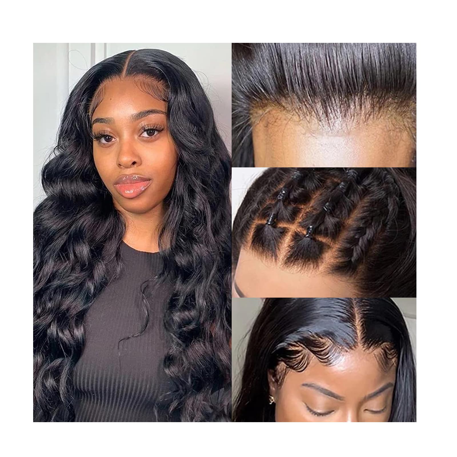 Sandistore Highlight Body Wave Lace Front Wigs Synthetic Hair 180% Density Frontal Wigs Heat Resistant Hair Lace Front Wig