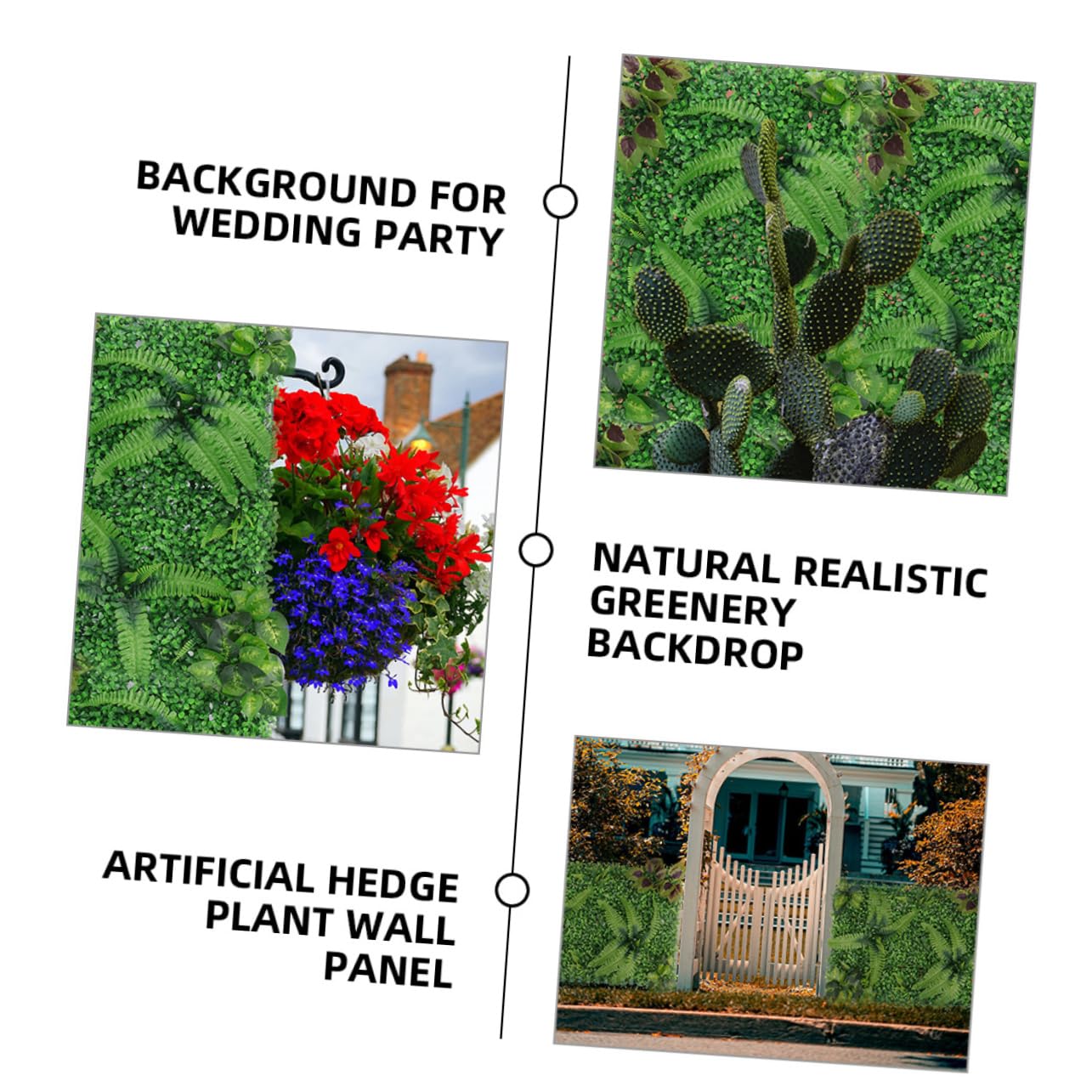 Pannello di Siepe Sintetica da Parete 2 Pezzi in Plastica Resistente alle Intemperie Decorazione Murale Piante Artificiali per Esterni e Interni Decorazione Giardino Matrimoni
