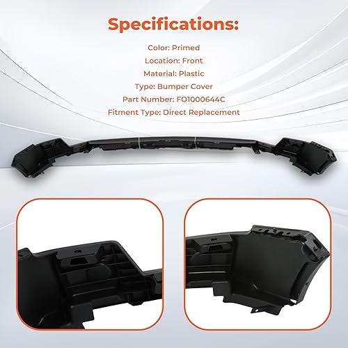 Miniatura 5 de labwork Textura de la cubierta del parachoques superior delantero imprimado en la superficie sin reemplazo del orificio de la ceja de la rueda para