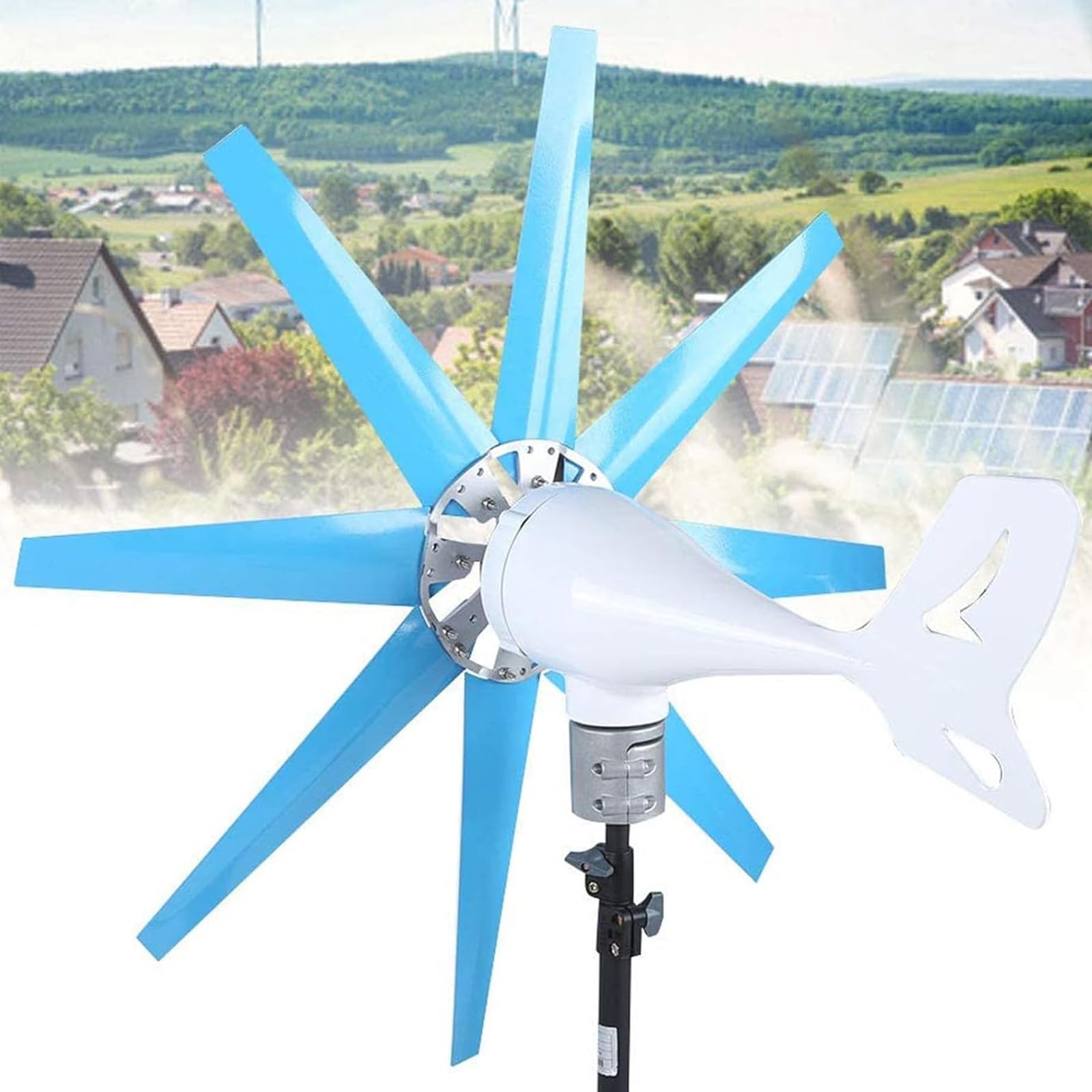 FANGQMM 8000W Windmill Generator, 8 Blade Small Wind Turbines Kit 12V/24V/48V Wind Generator with Charge Controller Windmill Energy Turbines Wind Turbine Energy Generators 12V