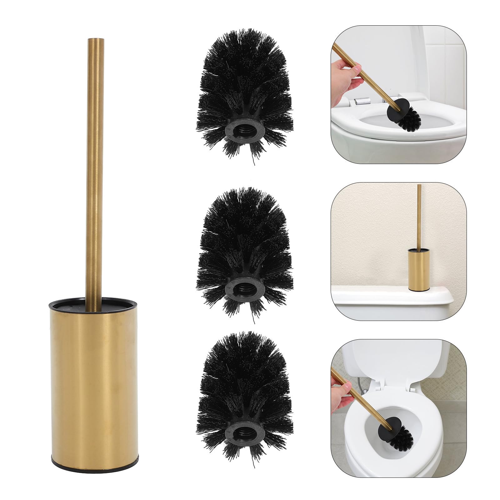 Juego de Escobilla y Soporte con Mango Largo y Diseño Elegante para Limpieza Efectiva para Inodoro de Acero Inoxidable 304 en Baño y Oficina