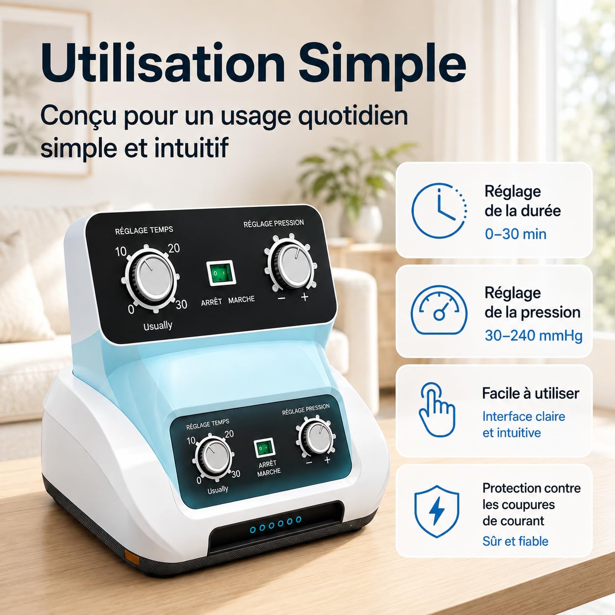 Appareil Pressothérapie Lymphatique Corps Complet -Jambes Et Ventre Et Bras